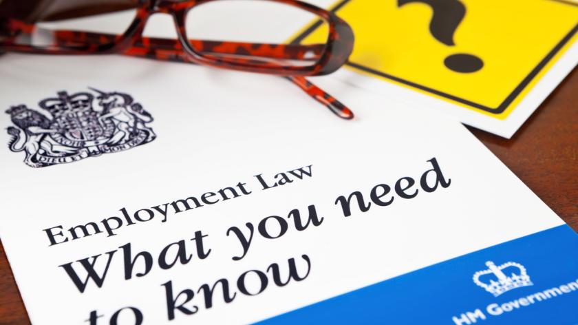 generic Employment Law leaflet, bearing the Royal Coat of Arms that appears on all UK legal statutes.
